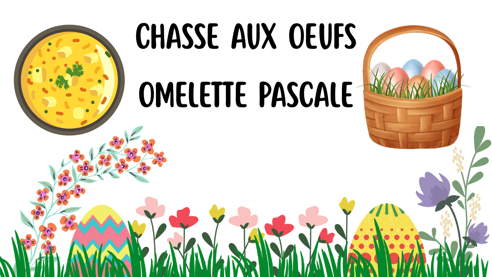 Chasse aux oeufs et omelette pascale